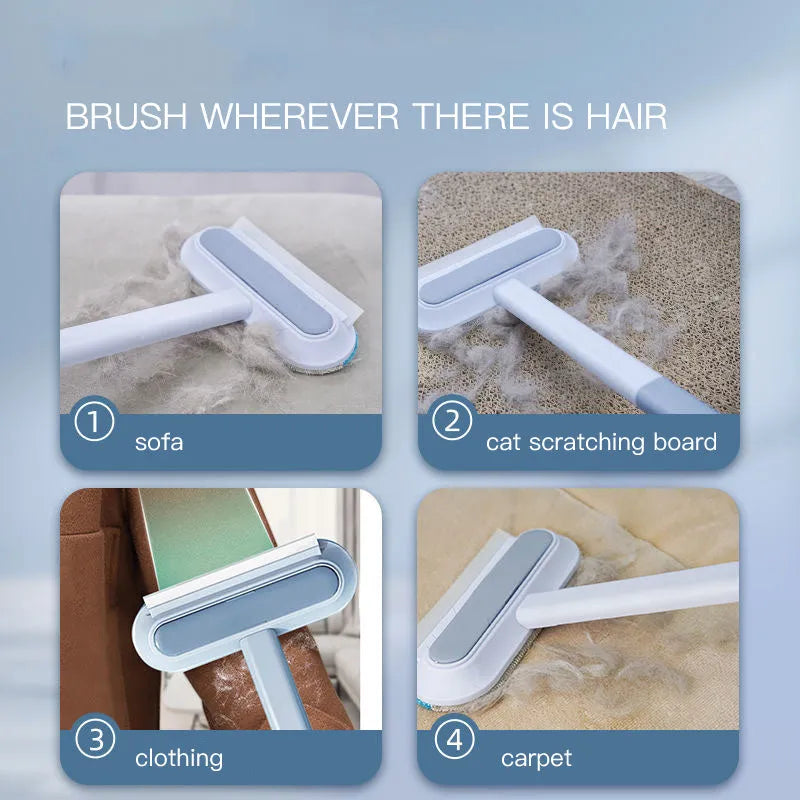 Multifunctional hair removal brush with flannel surface for pet hair and screen cleaning