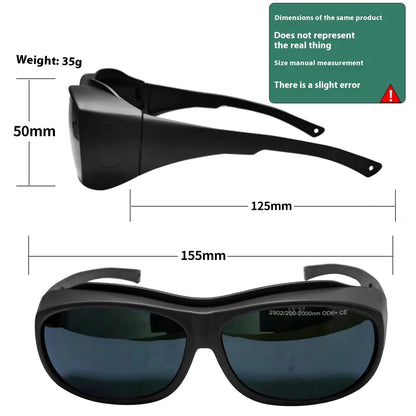 Photon skin rejuvenation laser protection goggles with polycarbonate lenses for 200-2000nm wavelength coverage