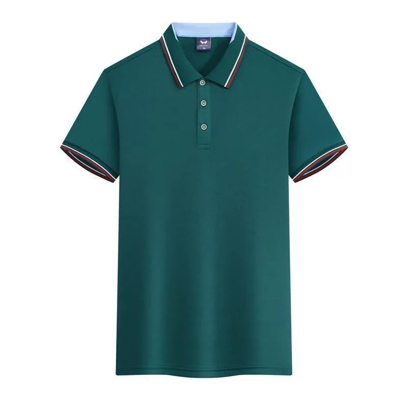 Slim fit ice silk quick-drying polo shirt for work clothes in blue gray colour