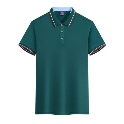Slim fit ice silk quick-drying polo shirt for work clothes in blue gray colour
