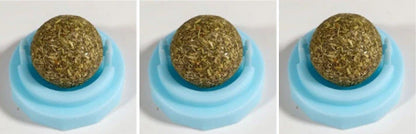 Self-adhesive rotated catnip lick ball for cats, natural play stimulation