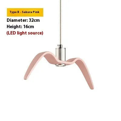 Nordic modern LED chandelier in a macaron colour on a ceiling