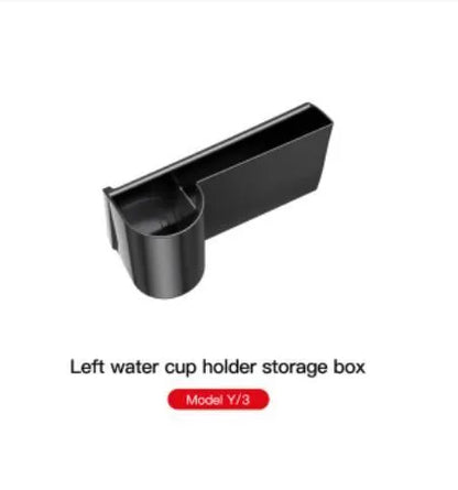 Tesla Model 3 and Y dashboard water cup holder in plastic with a carry handle.