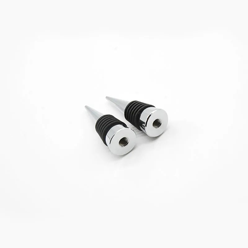 Silver zinc alloy threaded wine bottle stopper with silicone seal component for M8M10 compatibility
