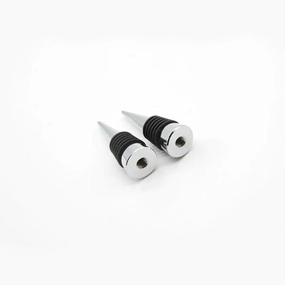 Silver zinc alloy threaded wine bottle stopper with silicone seal component for M8M10 compatibility