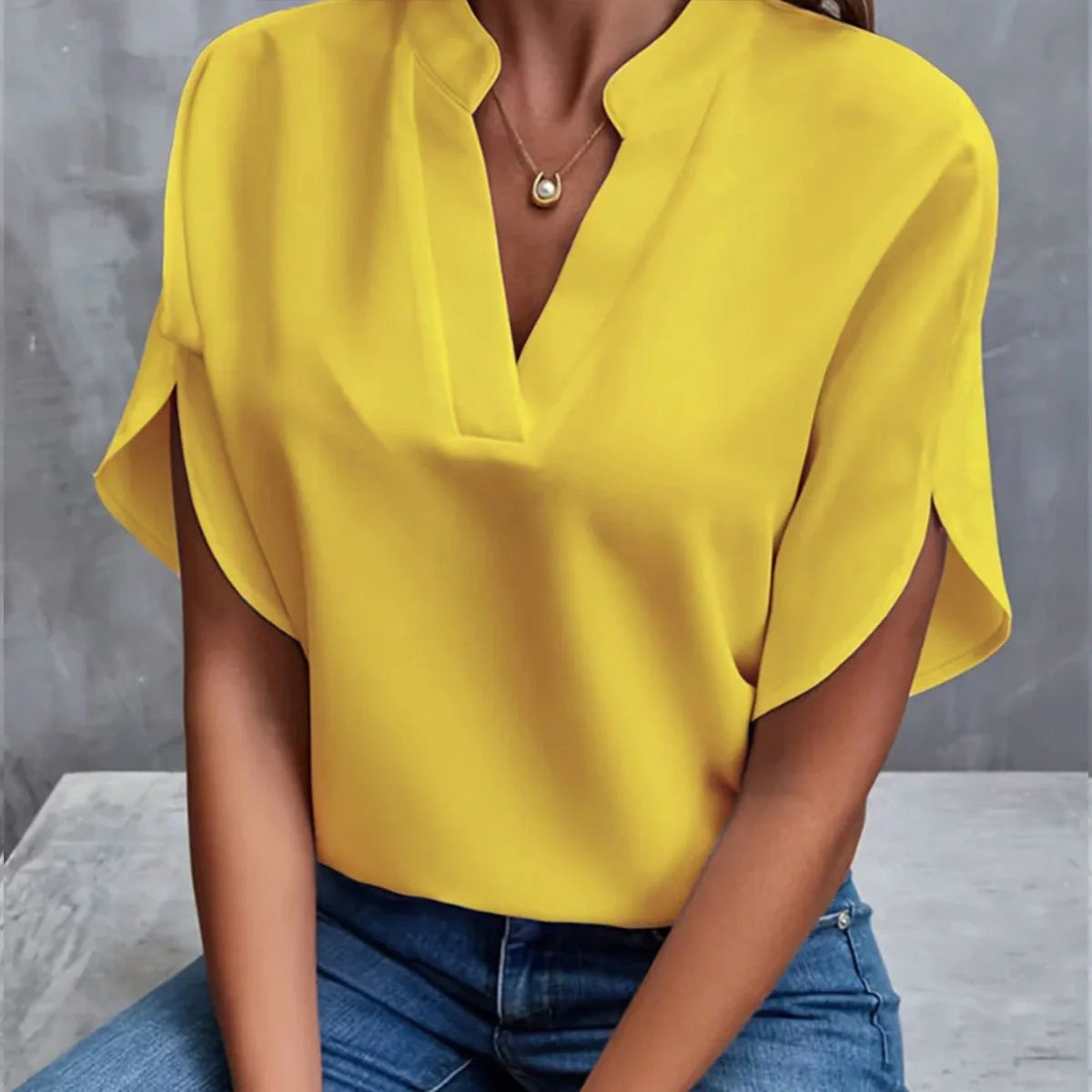 Women's Summer V-neck Chiffon Shirt in Various Colours