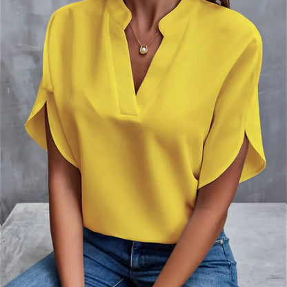 Women's Summer V-neck Chiffon Shirt in Various Colours