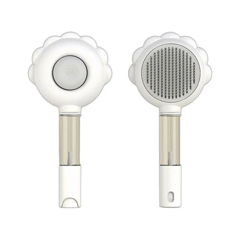 Self-Cleaning Pet Grooming Brush with Spray - Gentle Deshedding Tool for Cats and Dogs