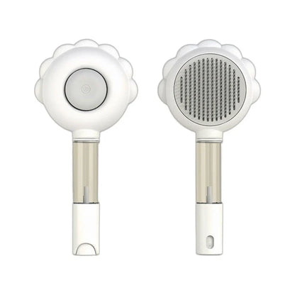 Self-Cleaning Pet Grooming Brush with Spray - Gentle Deshedding Tool for Cats and Dogs