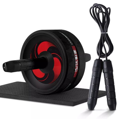 Exercise Fitness Wheel Set with abdominal wheel, yoga mat, and skipping rope for home workouts