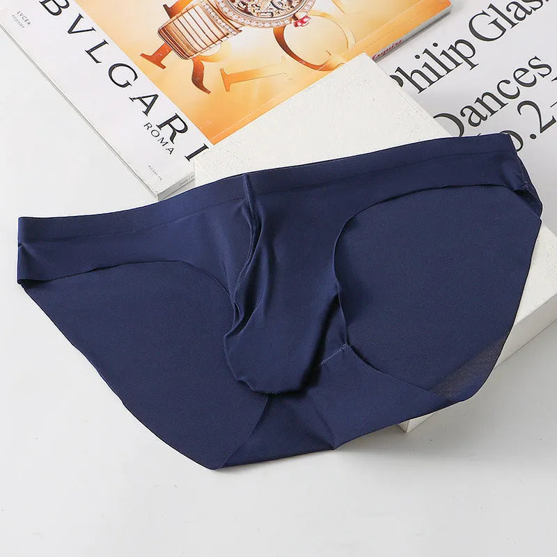 Men's ice silk seamless briefs with bullet separation in multiple colour options