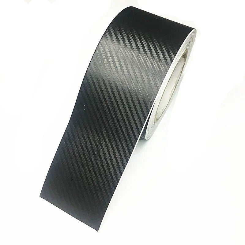 Matte black carbon fibre pattern adhesive roll for car door sill protection
