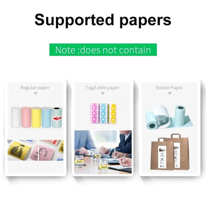 Compact Bluetooth thermal printer for instant photo printing, with wireless connectivity and customizable templates