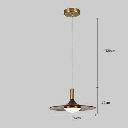 Personalised bar chandelier with walnut wood body and copper accents in modern Chinese style