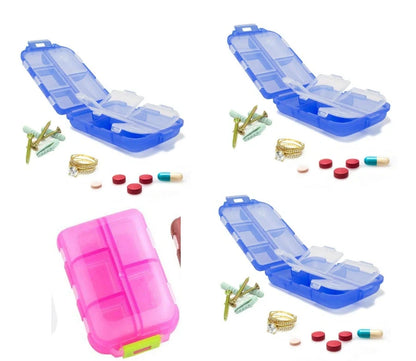 10-Grid Moisture-Proof Travel Pill Organizer in various colors