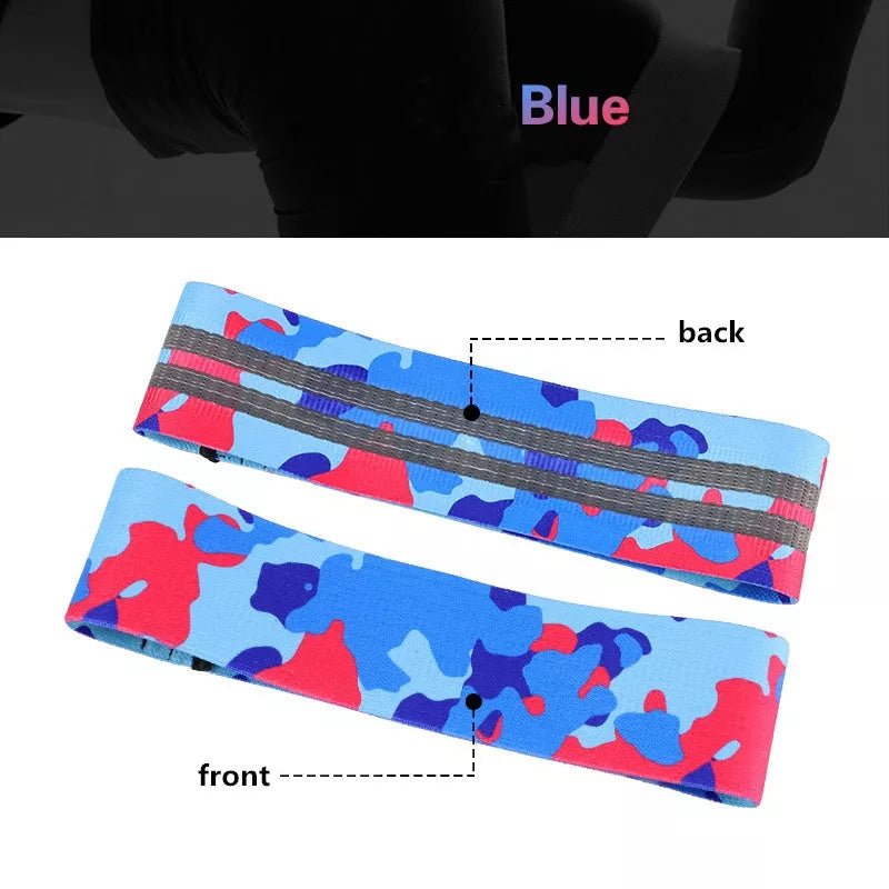 Anti-slip yoga camouflage resistance band for hip and leg training