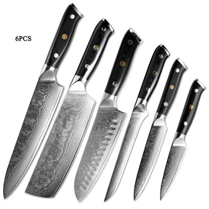 Premium Japanese Damascus steel kitchen knife set for professional and home use