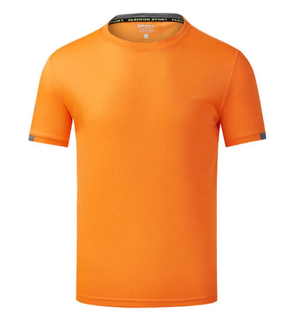 Ice silk quick-drying short sleeve shirt in solid colour with sports styling