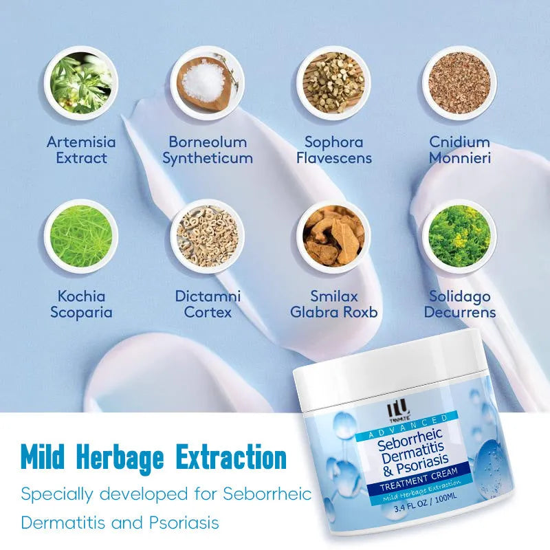 Herbal extraction treatment cream for seborrheic dermatitis and psoriasis, 100ml and 150g