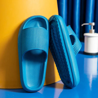 Stylish bathroom slippers with soft, cushioned EVA soles in a variety of vibrant colors