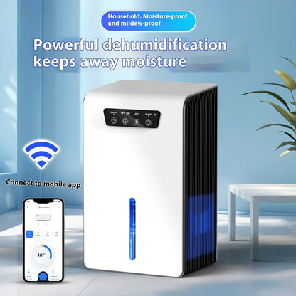 Milky white household dehumidifier unit for bedroom moisture control with 4-litre reservoir capacity