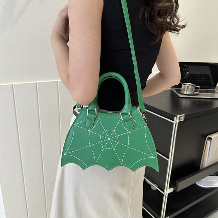 Stylish spider web design shoulder bag in various colours for Halloween fashion