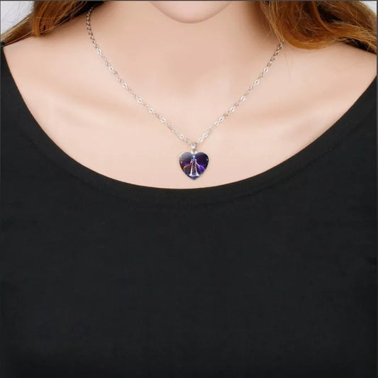 Women's Zodiac Heart Pendant Necklace with constellation design