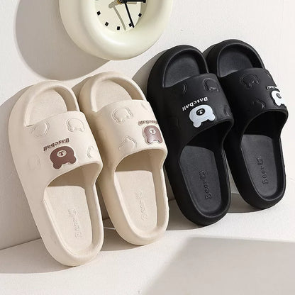 Cartoon bear slippers with thick non-slip EVA sole in various colours
