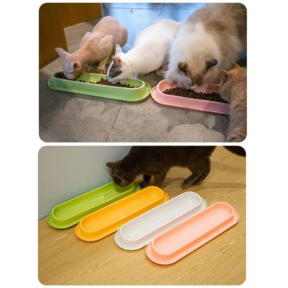 Leakproof pet food and water bowls in green, pink, and yellow colours for dogs and cats