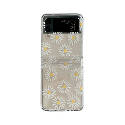Samsung Galaxy Flip flower design PC phone case for Z Flip3 and Z Flip4 models