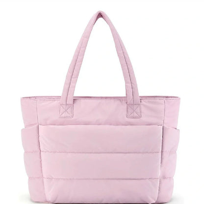 Women's large cotton handbag with zipper in multiple colours