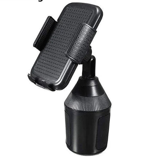 Versatile car cup holder and phone mount with 360-degree rotation and durable ABS construction
