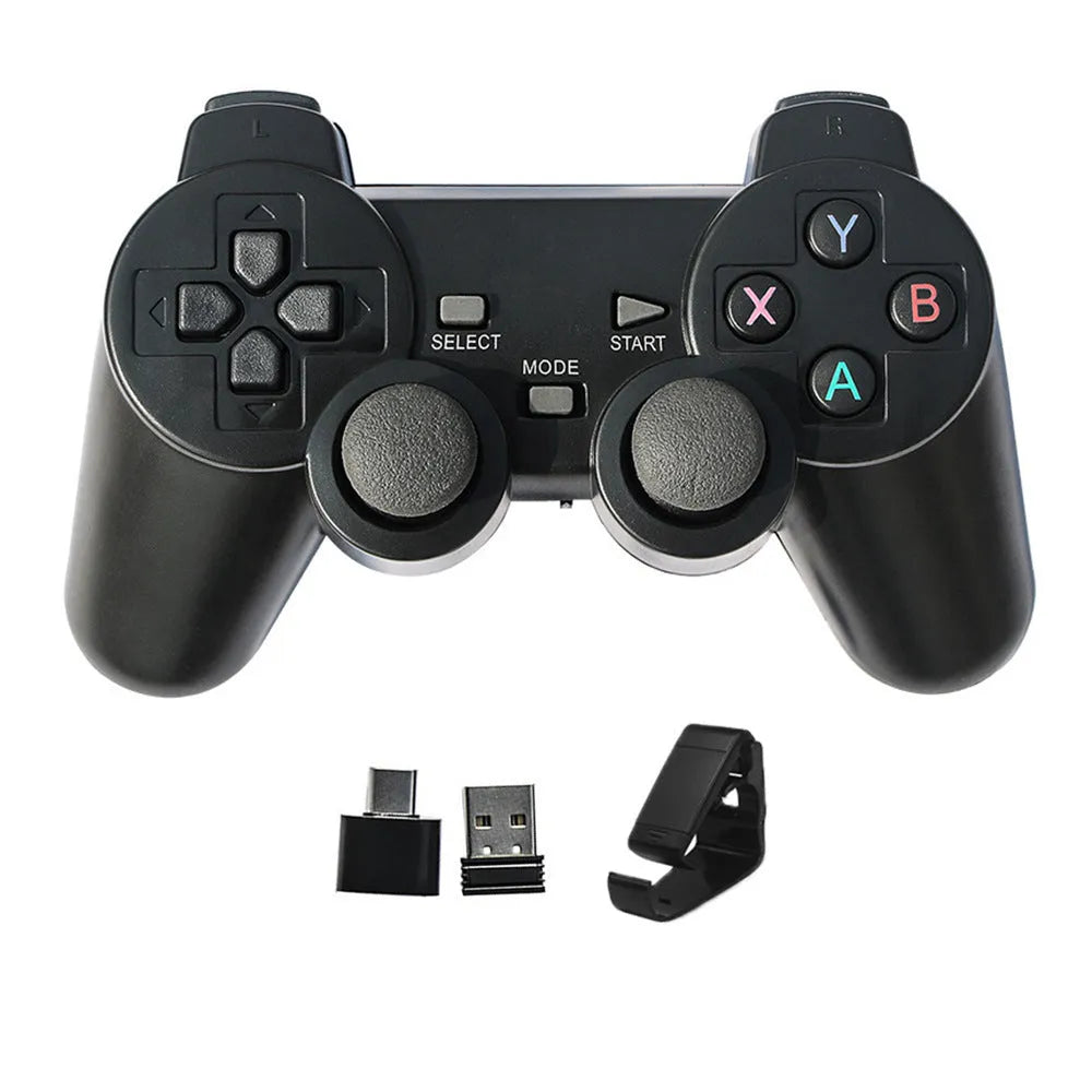 Classic Black 2.4GHz wireless gamepad with USB receiver for PC and Android TV
