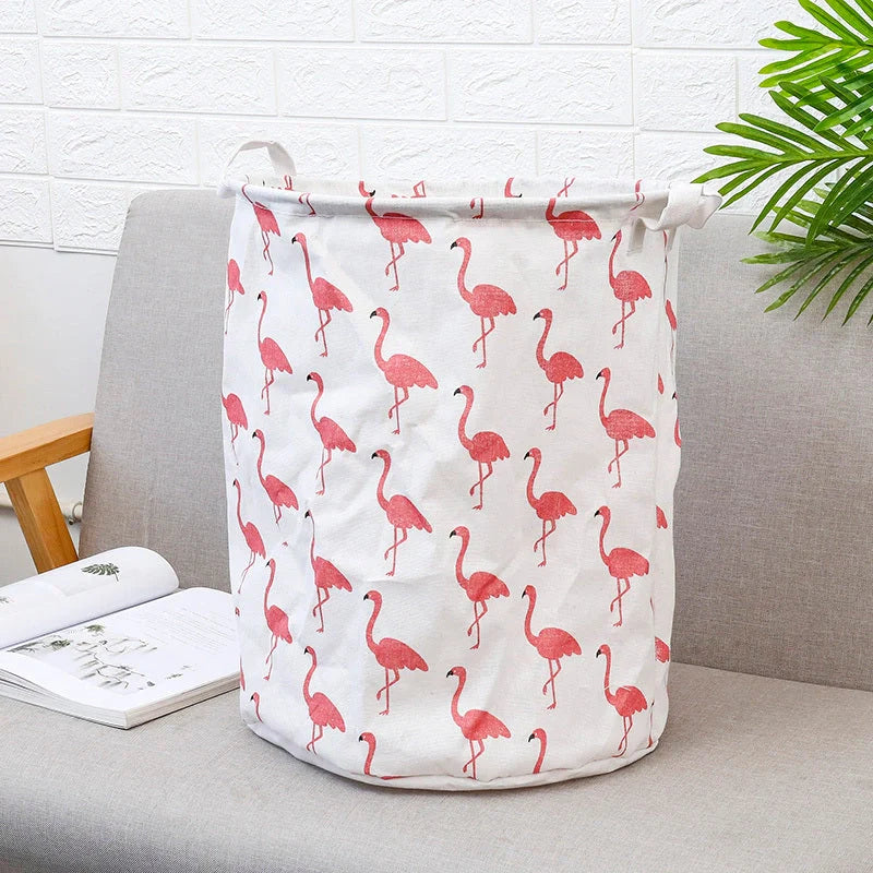 European style cotton linen laundry basket with various designs for home organisation