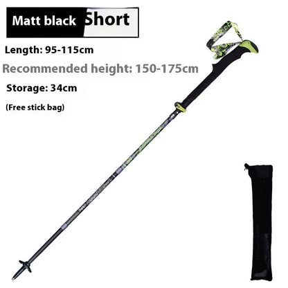 Carbon fibre folding climbing cane with 5-section tube and tungsten steel tip