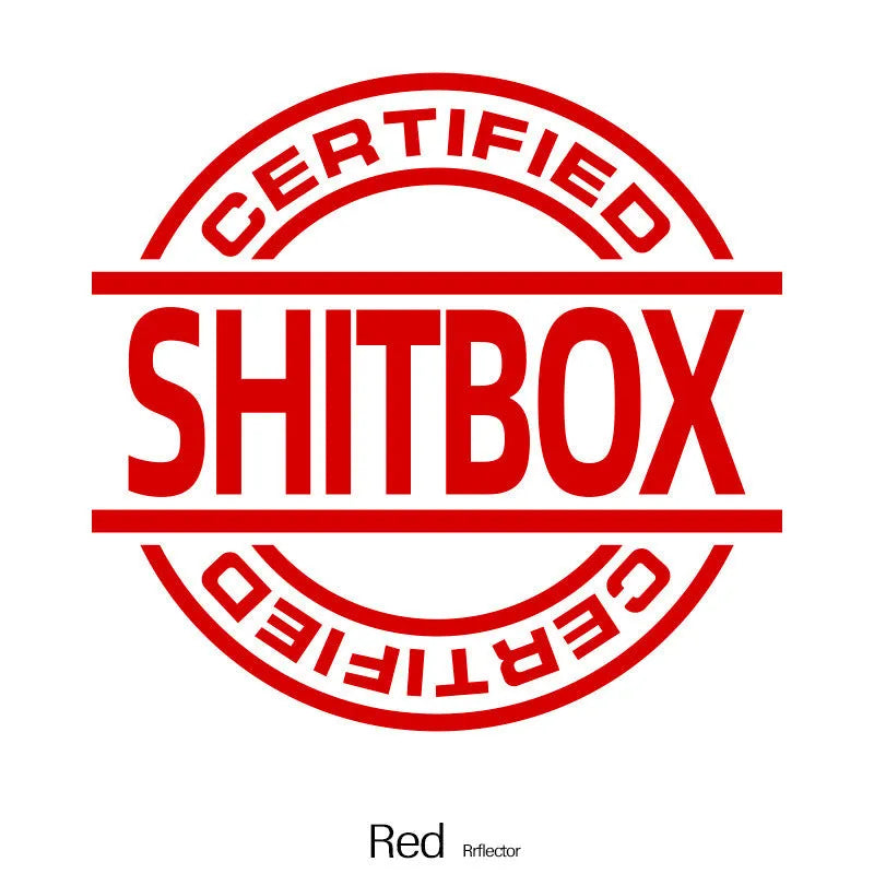 13 by 12 cm creative vinyl car body sticker shown in multiple colour options including black, silver, and red.