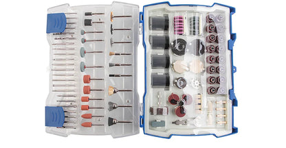 365-piece electric grinder accessory set with cutting discs, grinding wheels, and mounting components