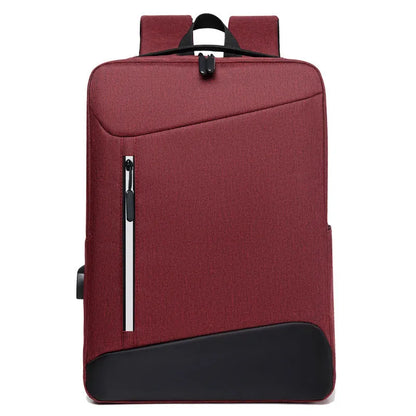 Waterproof Oxford cloth business backpack with curved belt system in solid colour design