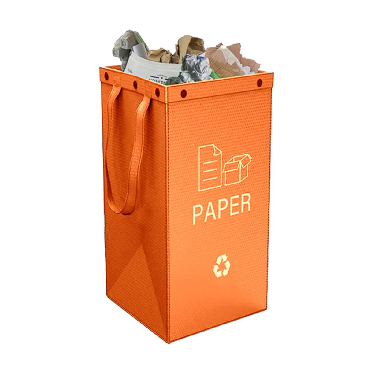 40-litre polypropylene rubbish bag showing 30x50x30cm dimensions and colour options including blue, green, and grey variations