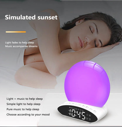 Wake-up Light Alarm Clock with sunrise simulation and FM radio features