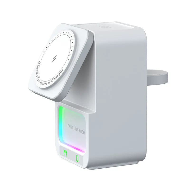 Bluetooth speaker with integrated wireless charging pad in black or white colour