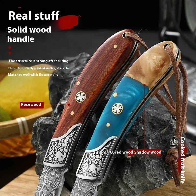VG10 stainless steel folding portable outdoor knife showing folding mechanism