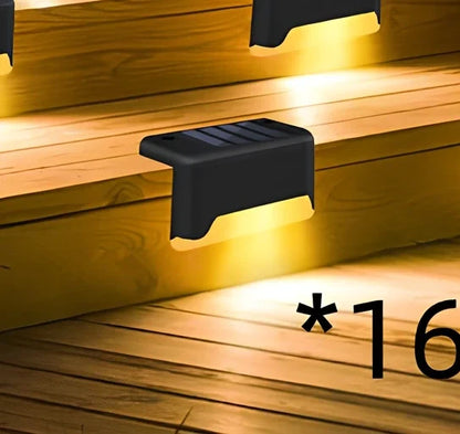 Coffee-coloured solar step light with solar panel, dimensions 78x45x42mm