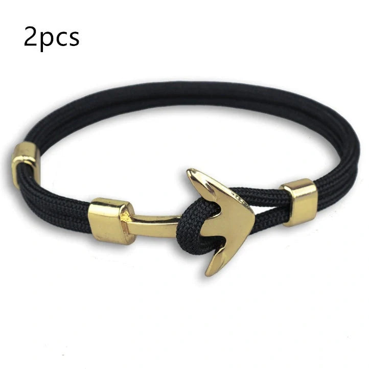 Stylish unisex anchor bracelet with hand strap, perfect for nautical fashion enthusiasts