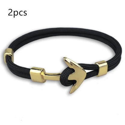 Stylish unisex anchor bracelet with hand strap, perfect for nautical fashion enthusiasts