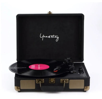 Portable leather case Bluetooth phonograph turntable in multiple colour options