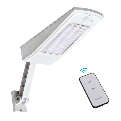 Adjustable solar light with motion sensor showing black or white colour options