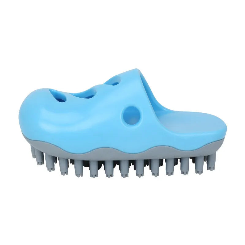 TPR rubber dog bathing massage brush in blue and yellow colour options with different head patterns