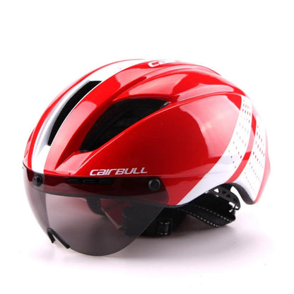 Aero Cycling Helmet with magnetic lens and adjustable fit for road and mountain biking