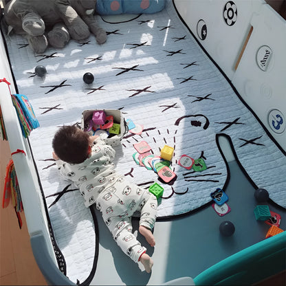 Soft cotton baby play mat with white tiger design for children's floor activities and living room decoration